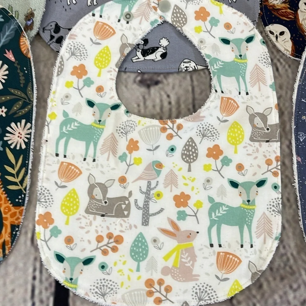 Designer handcrafted bib various animals